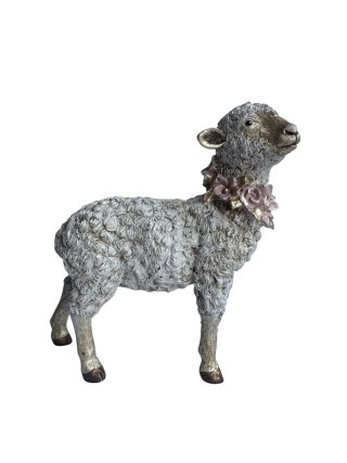 BARANEK CERAMICZNY BIAŁY Z WIANUSZKIEM MAŁY