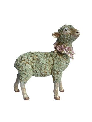 BARANEK CERAMICZNY ZIELONY Z WIANUSZKIEM MAŁY