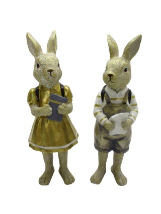 FIGURKA CERAMICZNA KRÓLIK DZIEWCZYNKA I CHŁOPIEC MIX 2 WZORÓW
