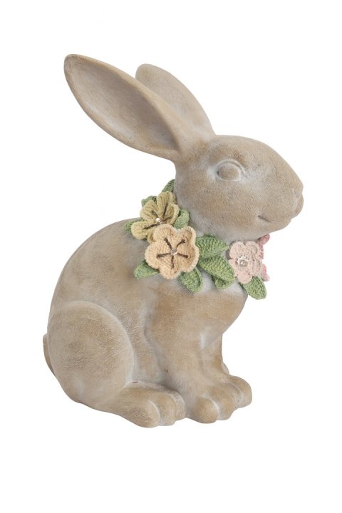 FIGURKA CERAMICZNA KRÓLIK SIEDZĄCY Z WIANKIEM LEDOWYM