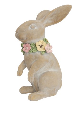 FIGURKA CERAMICZNA KRÓLIK STOJĄCY Z WIANKIEM LEDOWYM