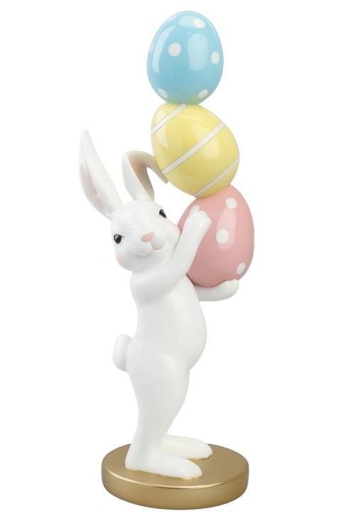 FIGURKA CERAMICZNA KRÓLIK Z TRZEMA JAJKAMI