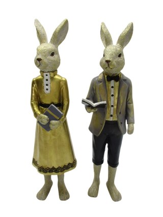 FIGURKA CERAMICZNA PAN I PANI KRÓLIK Z KSIĄŻKĄ MIX 2 WZORÓW