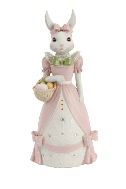 FIGURKA CERAMICZNA PANI KRÓLIK Z KOSZYCZKIEM