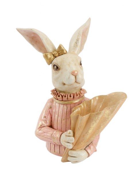 FIGURKA CERAMICZNA PANI KRÓLIK Z WAZONEM