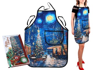 Fartuszek kuchenny - inspirowany malarstwem van Gogha, Świąteczna noc pod gwiazdami (CARMANI)