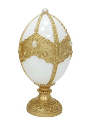 JAJKO CERAMICZNE BIAŁE NA ZŁOTYM POSTUMENCIE