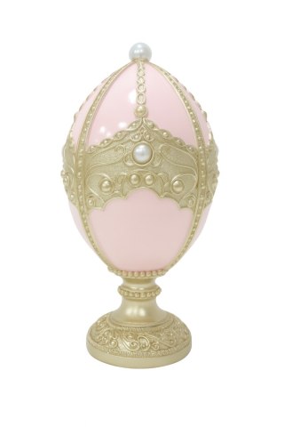 JAJKO CERAMICZNE RÓŻOWE NA ZŁOTYM POSTUMENCIE