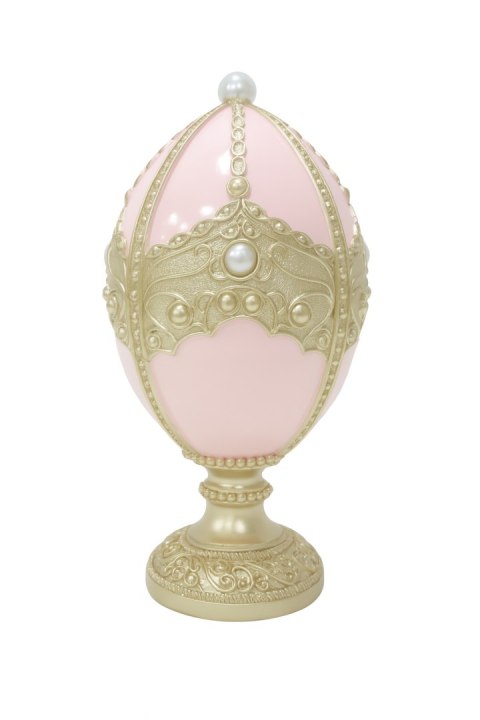 JAJKO CERAMICZNE RÓŻOWE NA ZŁOTYM POSTUMENCIE