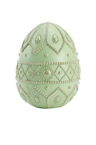 JAJKO CERAMICZNE ZIELONE ZE ZŁOTYMI ZDOBIENIAMI