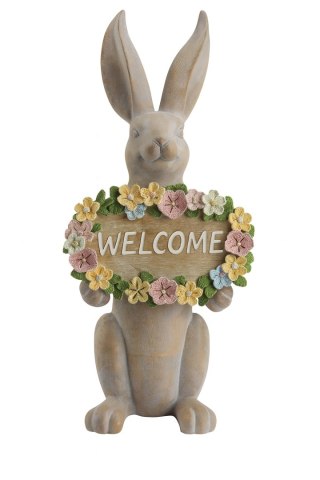KRÓLIK CERAMICZNY Z TABLICZKĄ ''WELCOME'' LED MAXI