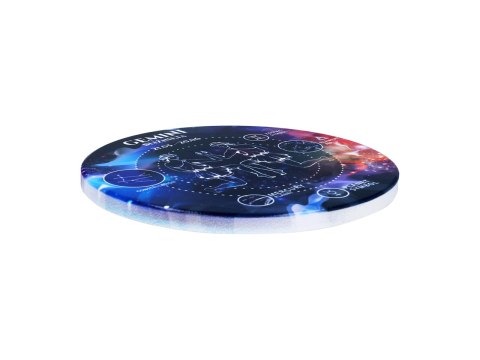 Kpl. 4 podkładek ceramicznych, okrągłe - Znaki zodiaku, Bliźnięta (CARMANI)