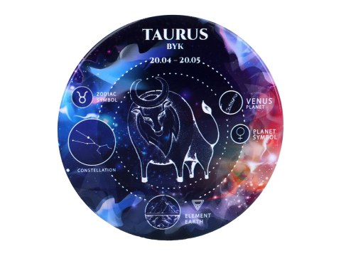 Kpl. 4 podkładek ceramicznych, okrągłe - Znaki zodiaku, Byk (CARMANI)