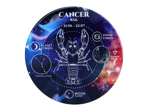 Kpl. 4 podkładek ceramicznych, okrągłe - Znaki zodiaku, Rak (CARMANI)