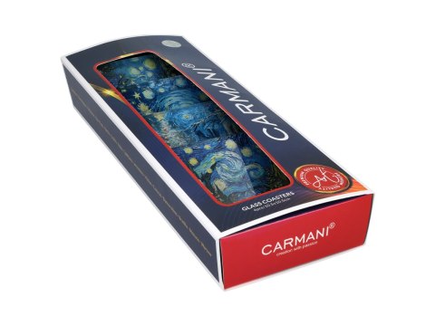 Kpl. 4 podkładek szklanych - inspirowane malarstwem van Gogha, Świąteczna noc (CARMANI)