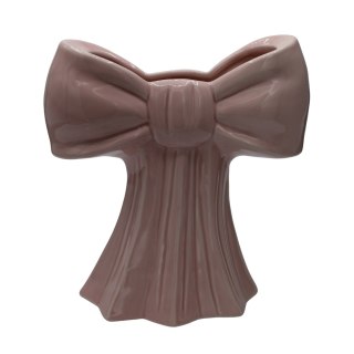 WAZON CERAMICZNY KOKARDA RÓŻOWA DUŻA