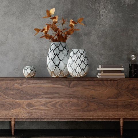 WAZON DEKORACYJNY SAELA (01) 20 X 10 X 26 CM SREBRNY