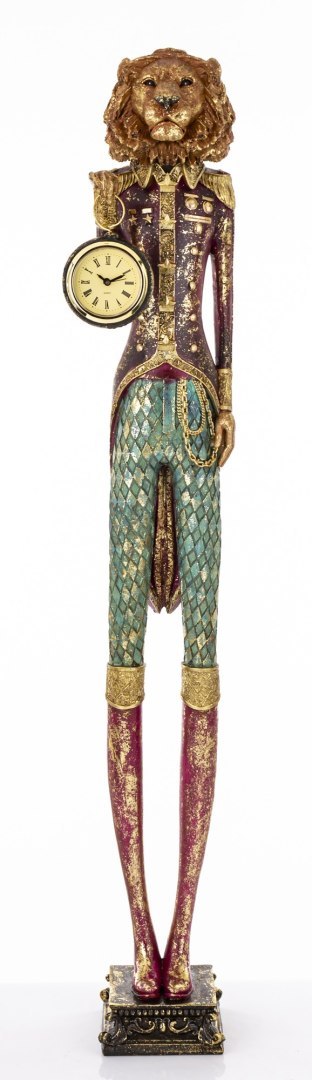 Figura Lew Z Zegarkiem