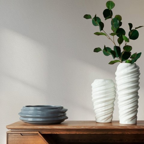 WAZON DEKORACYJNY DIEGO (02) 15 X 15 X 24 CM BIAŁY