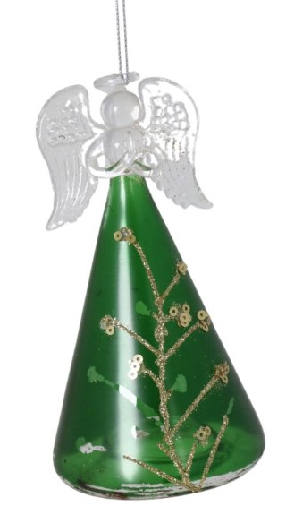 BOMBKA SZKLANA ANIOŁEK ZIELONY