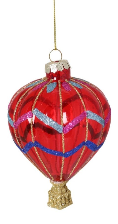 BOMBKA SZKLANA BALON CZERWONY