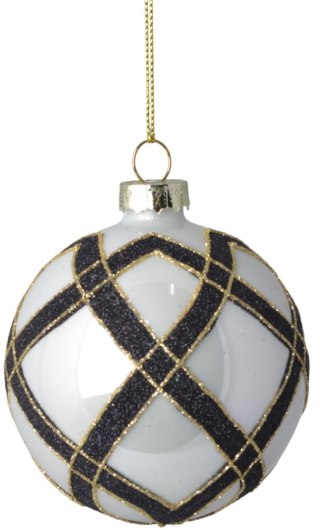 BOMBKA SZKLANA BIAŁO-CZARNA DISPLAY