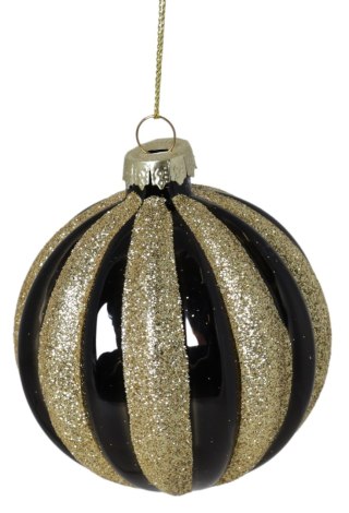 BOMBKA SZKLANA CZARNO-ZŁOTA DISPLAY