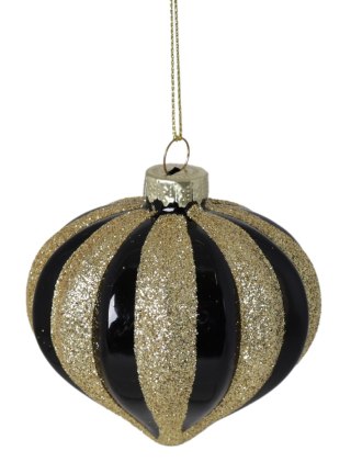 BOMBKA SZKLANA CZARNO-ZŁOTA DISPLAY