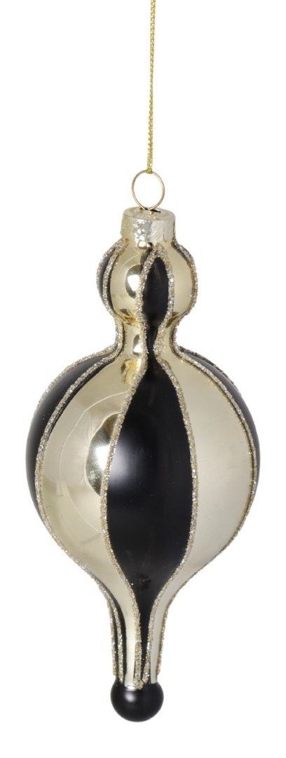 BOMBKA SZKLANA CZARNO-ZŁOTA