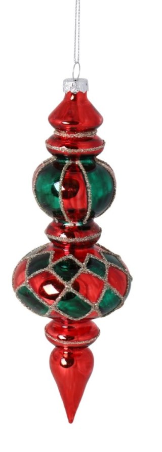 BOMBKA SZKLANA CZERWONO-ZIELONA