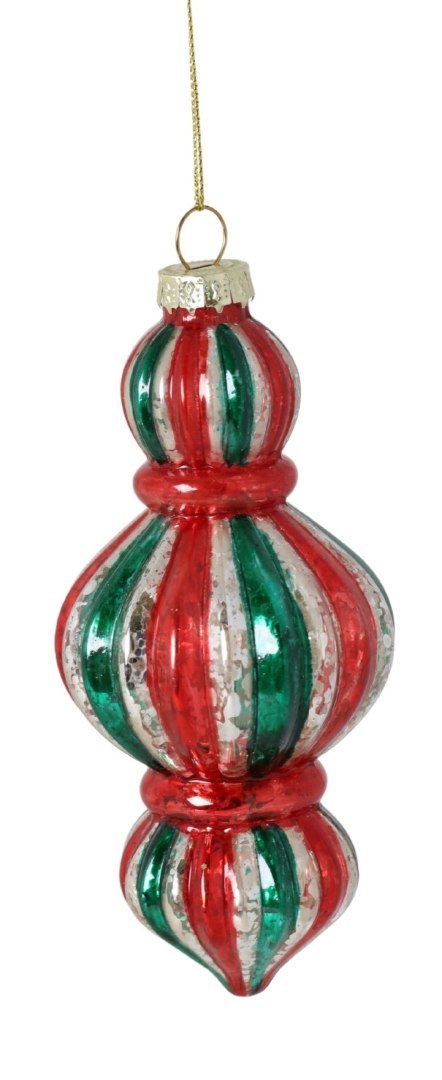 BOMBKA SZKLANA CZERWONO-ZIELONA