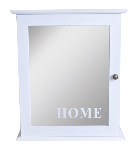 DREWNIANA BIAŁA SZAFKA Z LUSTERKIEM HOME