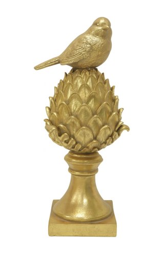 KARCZOCH CERAMICZNY ZŁOTY NA POSTUMENCIE ZE ZŁOTYM PTASZKIEM