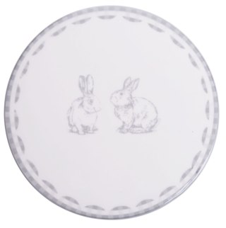 PODKŁADKA POD GORĄCE NACZYNIE BIAŁO-SZARA Z ZAJĄCZKAMI