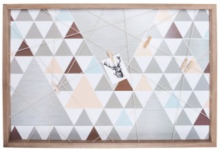 TABLICA MEMO W TRÓJKĄTY Z KLAMERKAMI DREWNIANA