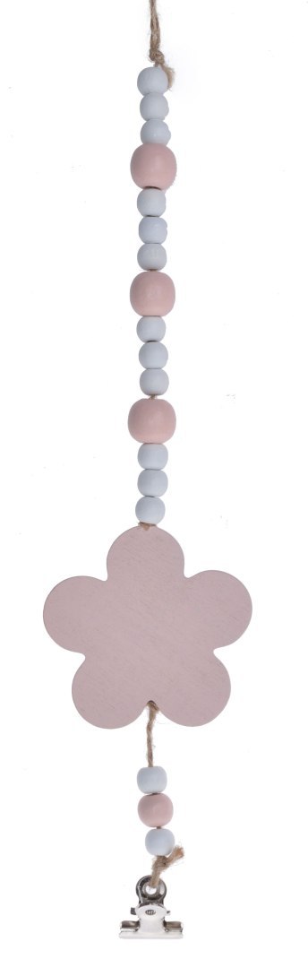 ZAWIESZKA KWIATEK RÓŻOWY Z KORALIKAMI