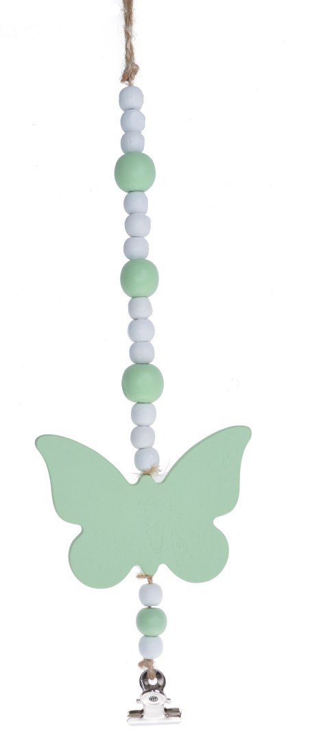 ZAWIESZKA MOTYL ZIELONY Z KORALIKAMI
