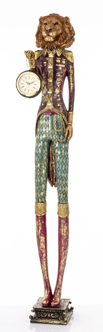 Figura Lew Z Zegarkiem