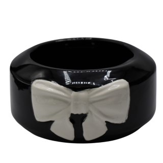 DONICZKA CERAMICZNA CZARNA Z BIAŁĄ KOKARDĄ