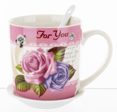 Pl Kubek Z Łyżeczką I Podstawką 330 Ml