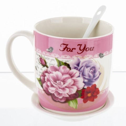 Pl Kubek Z Łyżeczką I Podstawką 330 Ml