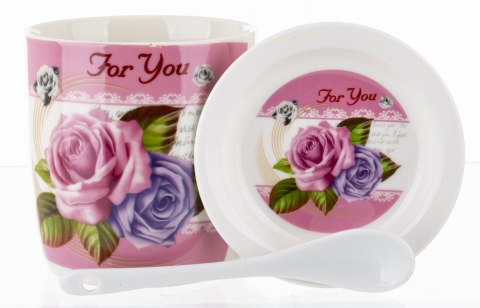 Pl Kubek Z Łyżeczką I Podstawką 330 Ml