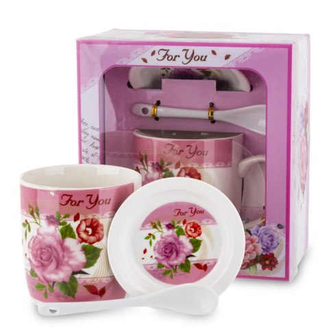 Pl Kubek Z Łyżeczką I Podstawką 330 Ml