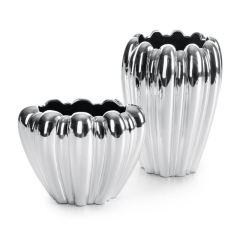 WAZON DEKORACYJNY ANTONIO (02) 21 X 13 X 16 CM SREBRNY