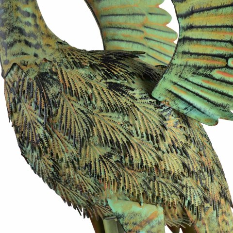 CEDRIC Figura metalowa CZAPLA 45,5x38x95cm rozłożone skrzydła