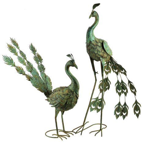 CEDRIC Figura metalowa PAW 58x39x53cm pióra do góry