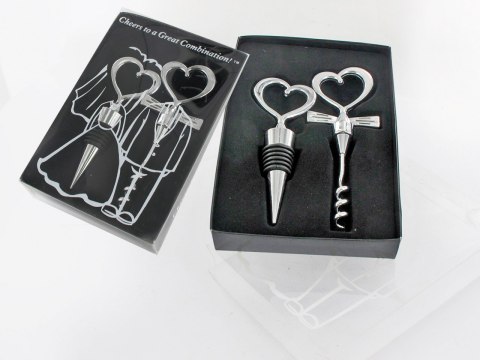 Kpl. otwieracz i korek do wina - pełny metal