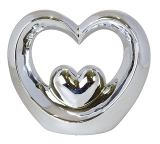 SERCE CERAMICZNE SREBRNE ZE SREBRNYM SERDUSZKIEM