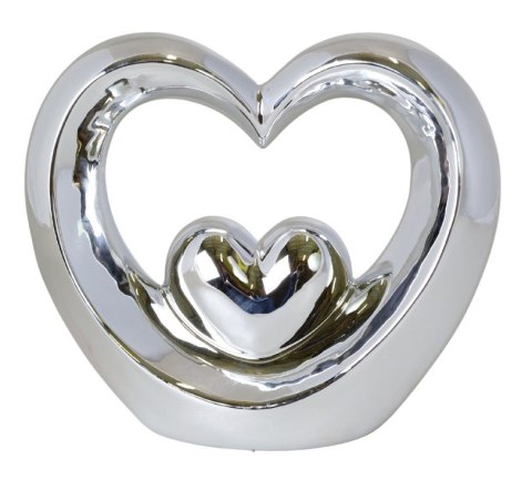 SERCE CERAMICZNE SREBRNE ZE SREBRNYM SERDUSZKIEM