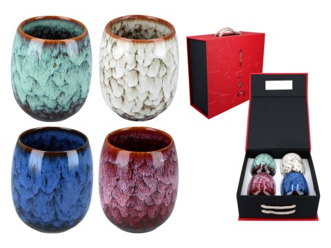 Kpl. 4 kubków ceramicznych w pudełku prezentowym